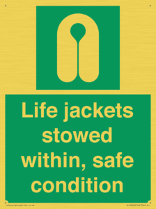 Life jackets stowed within
